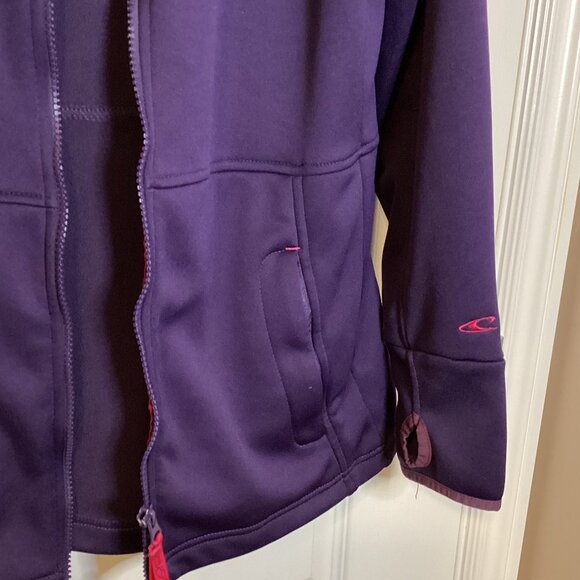 O'Neill Women's Fleece Zip Up Hoodie Purple Size XL Sports Gym Activewear Pocket - Picture 2 of 8